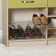 This Shoerack in Maple High-Gloss Olive can be added to any More Space Place closet system.